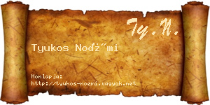 Tyukos Noémi névjegykártya