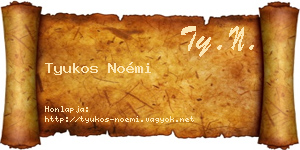 Tyukos Noémi névjegykártya